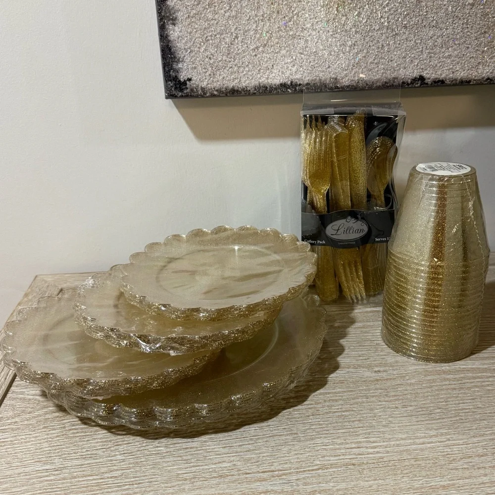 Gold Party Supplies Set